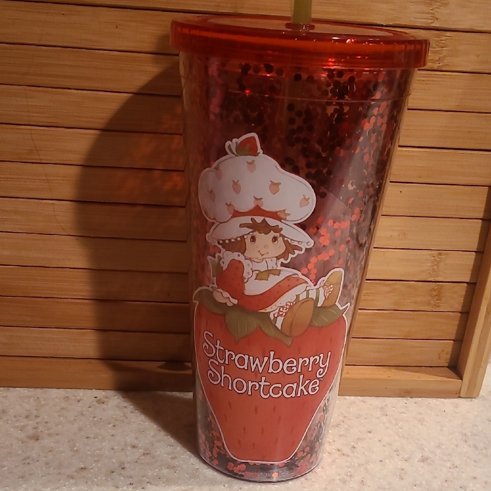 STRAWBERRY SHORTCAKE Red Glitter Tumbler 32OZ